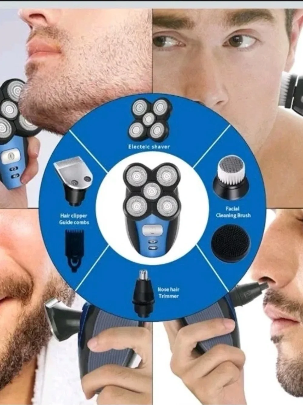 RoziaPro Electric Razor for Men Bald Head Shaver 5 in 1 Grooming Kit...